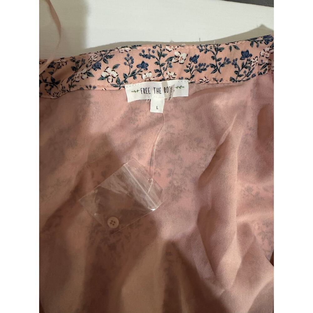 β¨ Free the Rose Pink for Anthropologie-Floral Ruffle Wrap Dress β NWT β¨ - Picture 4 of 6